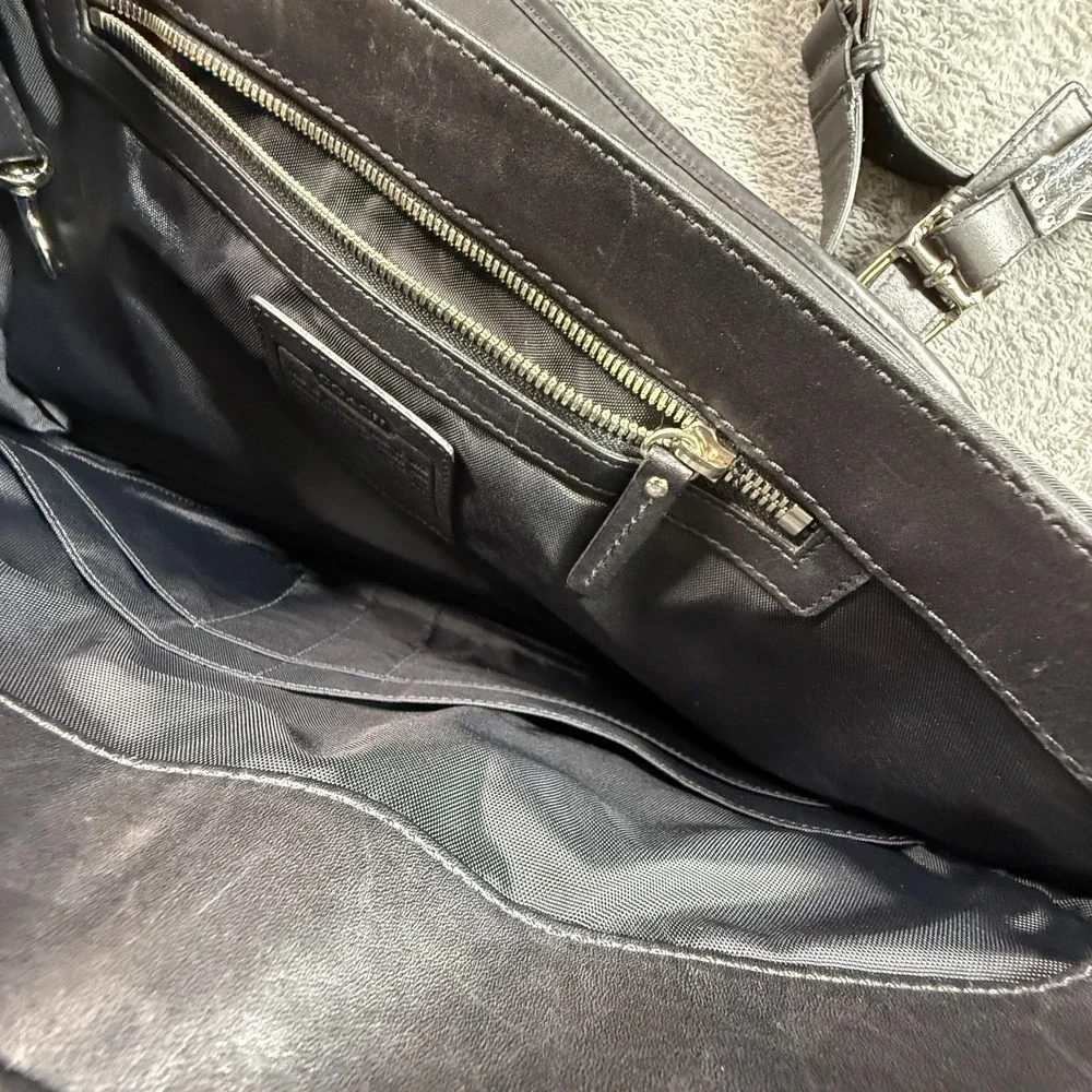 Vintage Coach Conner Briefcase Black Leather Messenger Laptop Bag F043-5237